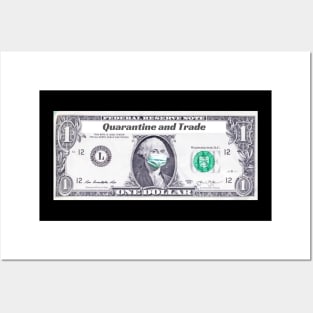 Dollar Bill with Mask - Quarantine and trade Posters and Art